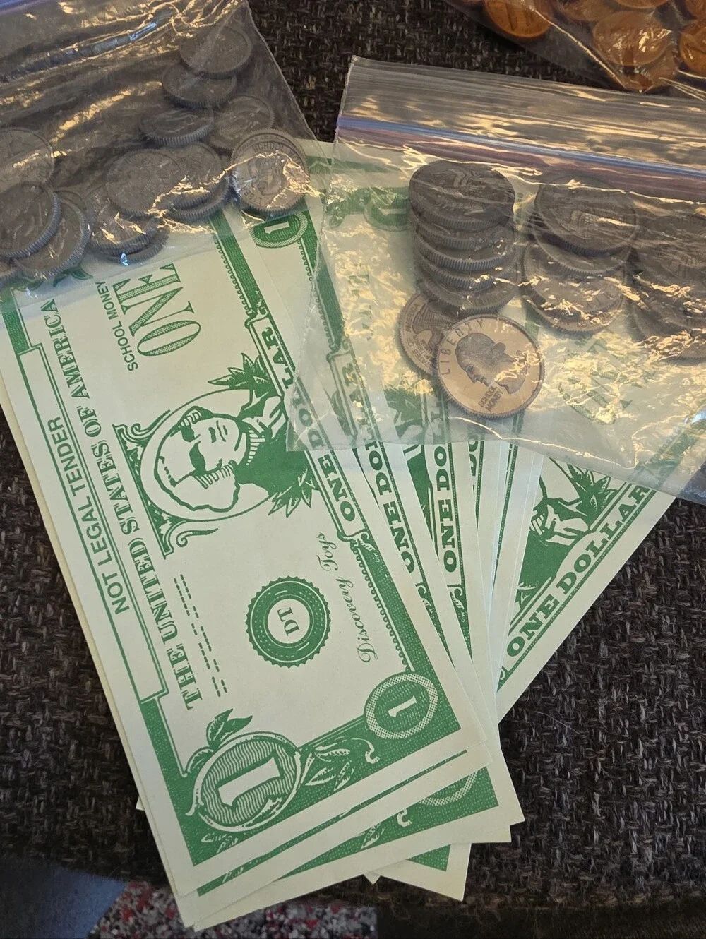 2001 Discovery Toys Money! Money! Game Complete Replacement Set Of Coins & Bills